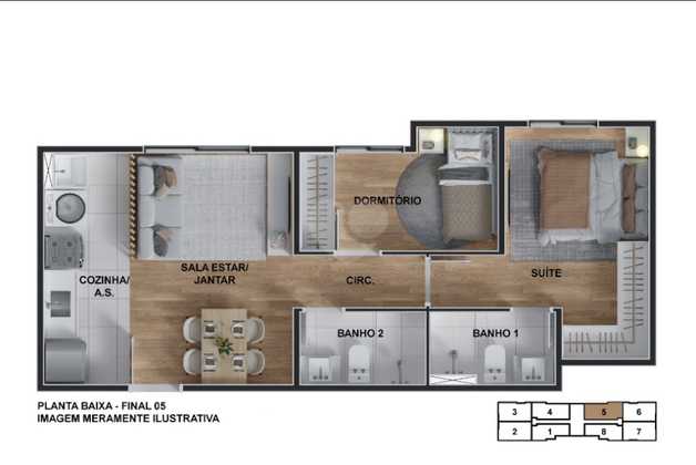 Apartamento 46m²