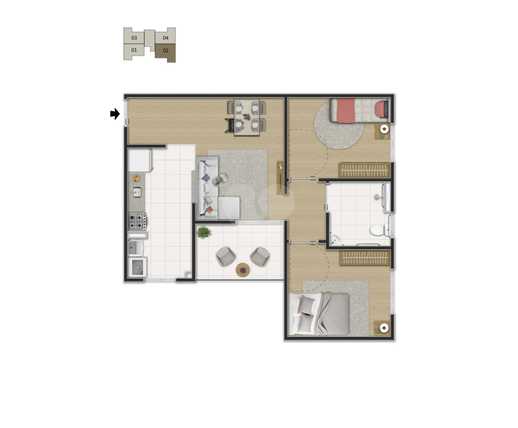 Apartamento 55m²