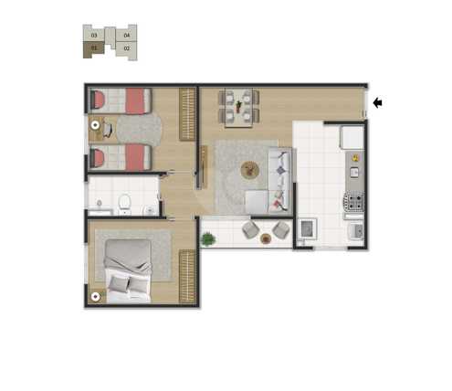 Apartamento 47m²