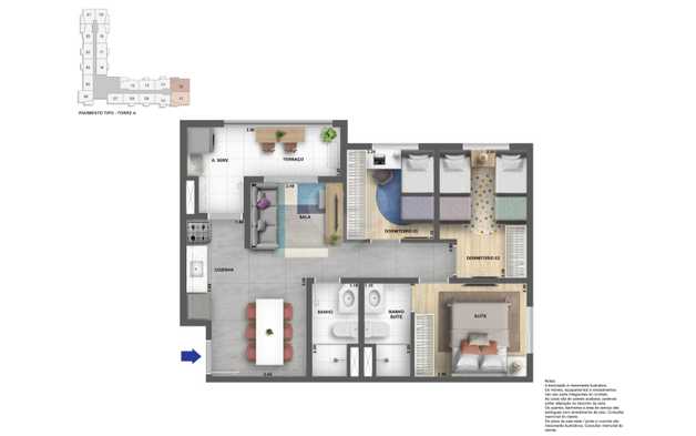 Apartamento 56m²