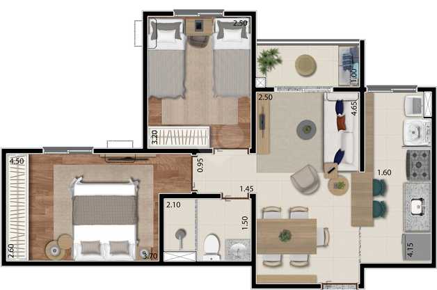 Apartamento 51m²