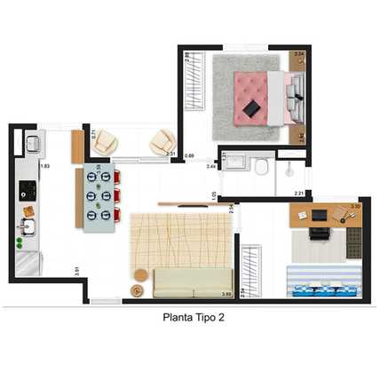 Apartamento 49m²