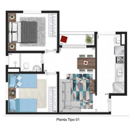 Apartamento 47m²