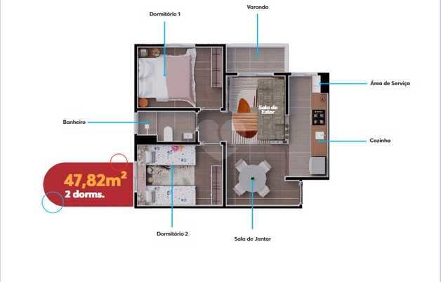 Apartamento 47m²