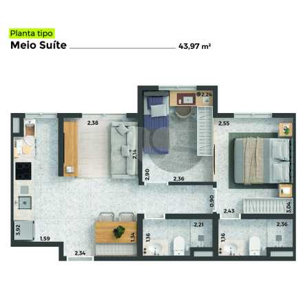 Apartamento 43m²