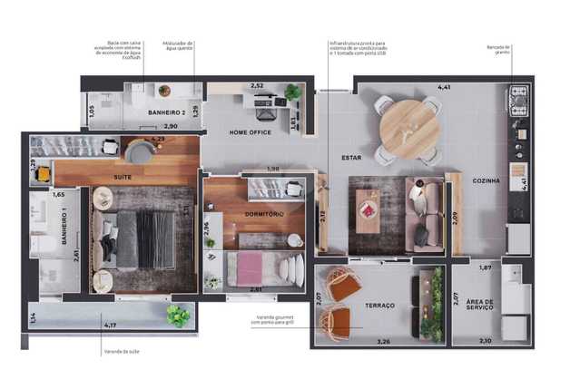 Apartamento 75m²