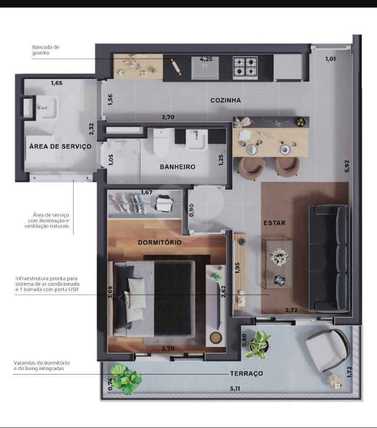 Apartamento 47m²