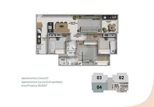 Apartamento 80m²