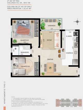 Apartamento 52m²