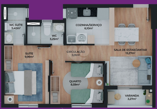 Apartamento 50m²