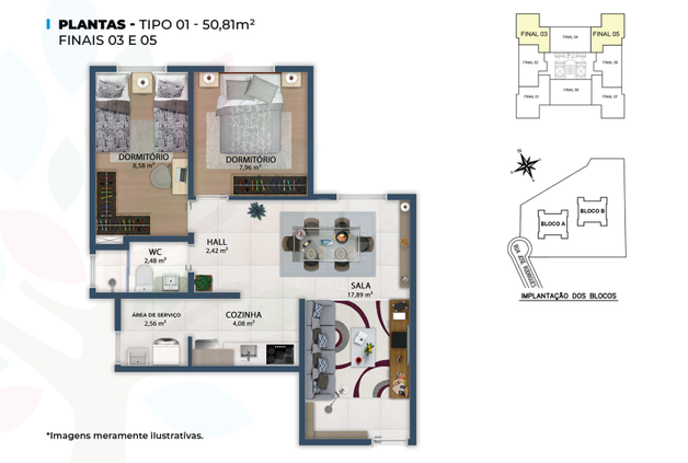 Apartamento 50m²