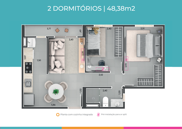 Apartamento 48m²