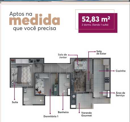 Apartamento 52m²