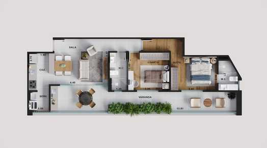 Apartamento 90m²