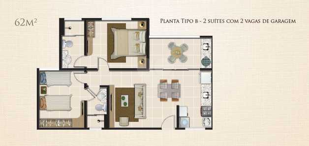 Apartamento 62m²