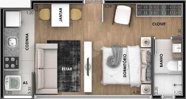 Apartamento 28m²