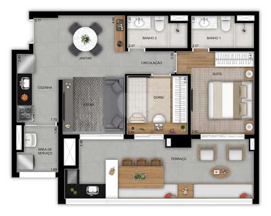 Apartamento 77m²