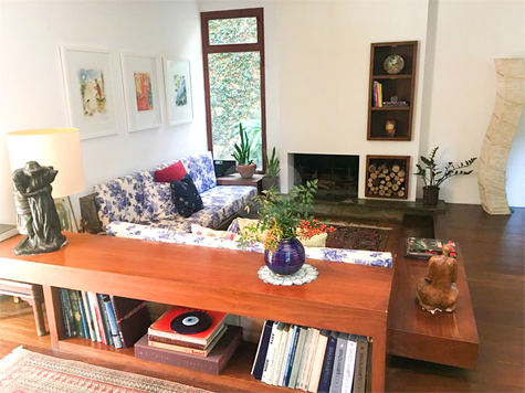 sala de estar com lareira