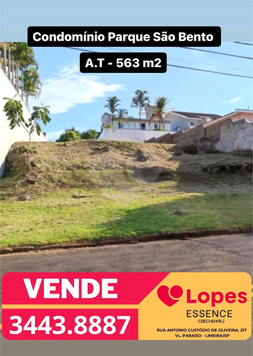 Venda Terreno Limeira Parque São Bento 1